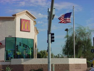 McDonalds andthe American flag