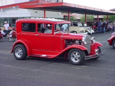 red Ford model A at  Screamers Wickenburg