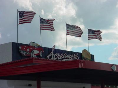 flags at Screamers