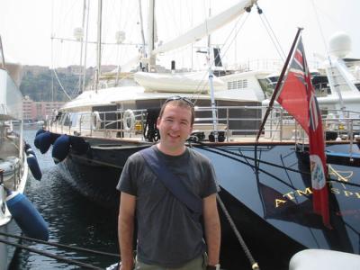 Geoff by a boat in Monaco