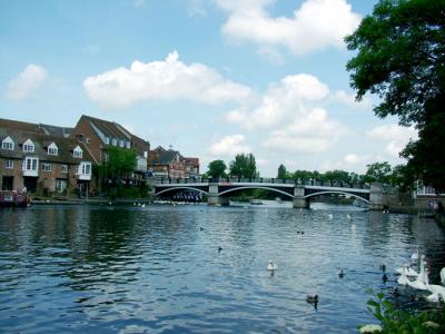 River Thames with the Windsor and Eton Bridge