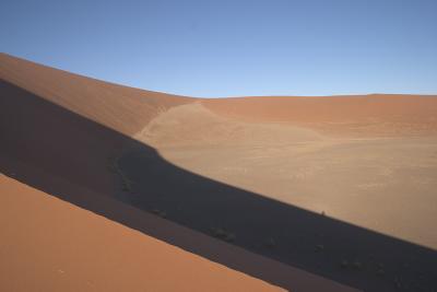 Hiker Shadow on Dune 44, Namibia, 2004