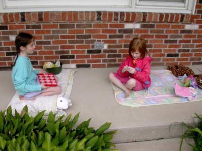 Playing on the front porch