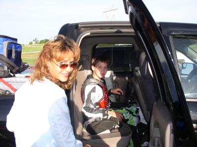 Bashful Ben putting on his racing clothes, telling mom to shut the door