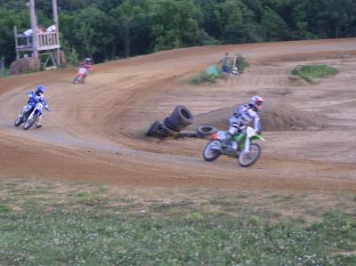 Josh pulling away from the Yamaha