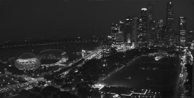 Singapore skyline (converted to B&W)