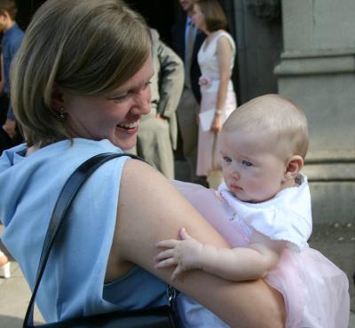 Emily and Mom dressed up