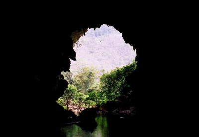 from inside a cave