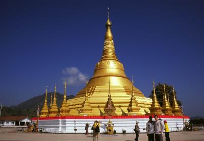 A stupa in Myanmar, with Slim my guide