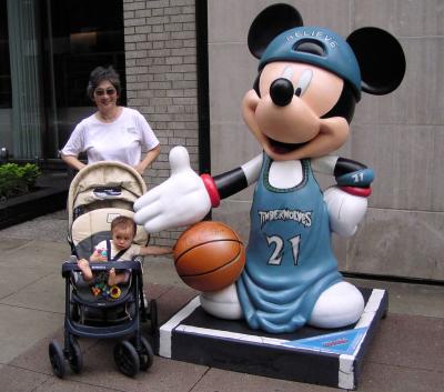Veronica with basketball Mickey