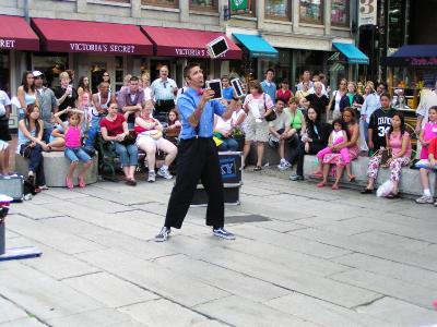 Street performer at Faneuil Hall