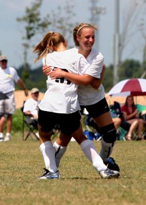 Kelsey & Caley celebrate the goal!