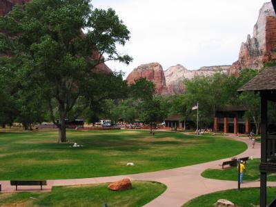 The view from our room at the Zion Lodge