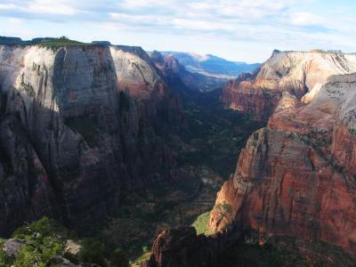 View of Angels Landing and Deertrap Mountain