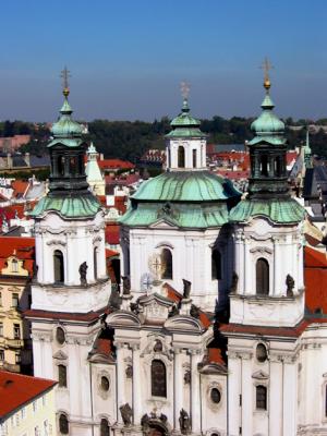 the Baroque facade of St. Nicholas' church