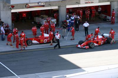 Ferrari pit work