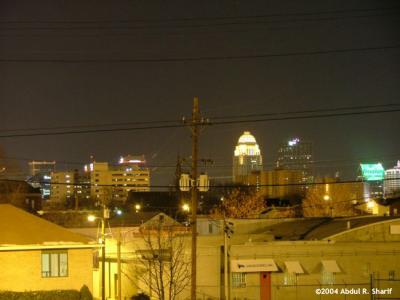 Rare Louisville Skyline views at night.