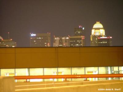 Rare Louisville Skyline views at night.