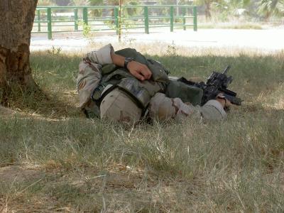Kris Sleeping in Baghdad