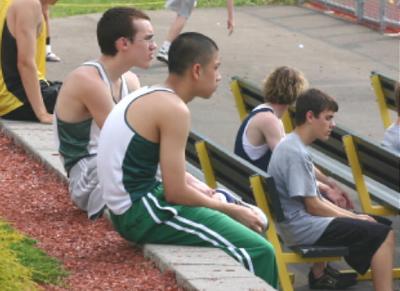 Josh Schultheis & Tin Tran watching the meet