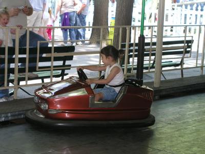 Sarah driving bumper cars