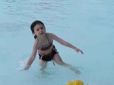 Sarah at the swimming pool