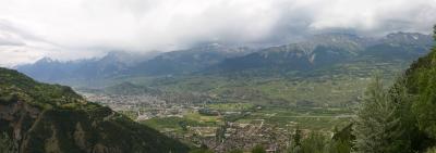 Panorama over Sion from the road to Mase