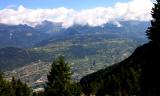 The view over the Rhone valley towards Crans Montana from Mayens - de - Nax