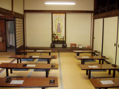 The villa's sutra-copying room