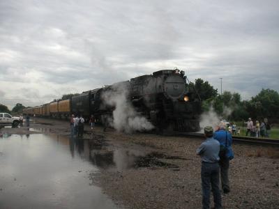 Servicing the locomotive in Waggoner, OK