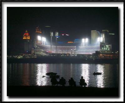 Waiting for the fireworks to start...across the river from the Great American Ball Park, Cincinnati, Ohio
