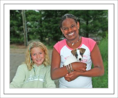 maddie, Taylor, and Oreo