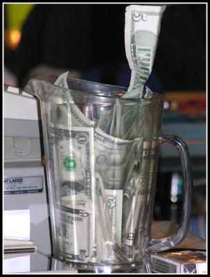 The money, over $400 raised