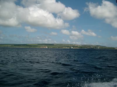 View of island on our 1st boat dive