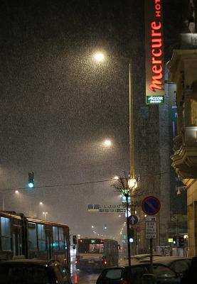 Rkoczi street near to Blaha Lujza square, the Mercure hotel