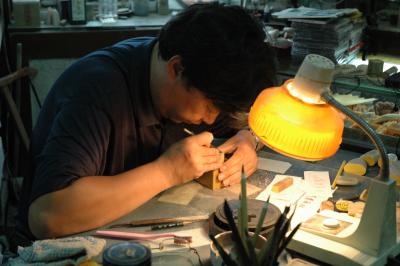 Artisan Carving a Chop on Liulichang