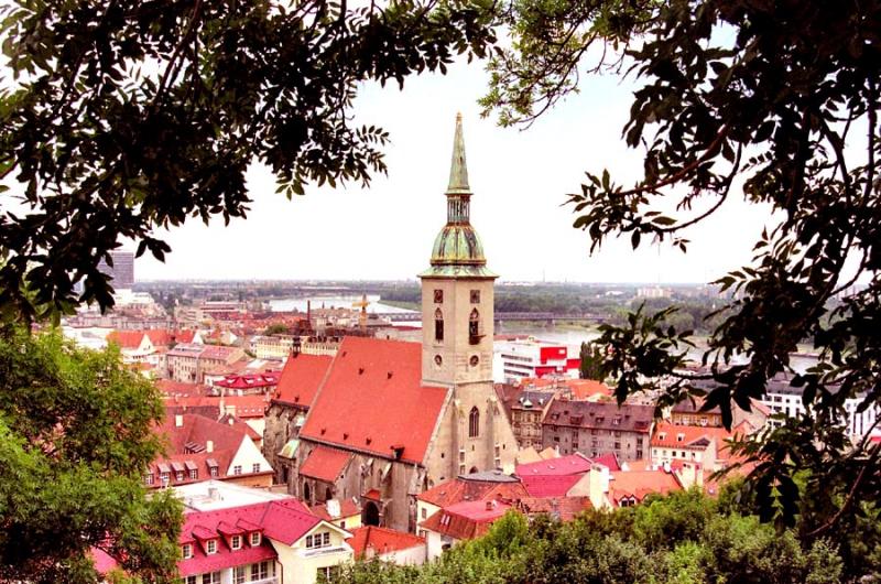 View of St. Martin's Cathedral from Bratislava Castle