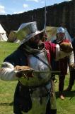 The pikeman carries a large knife for close range combat