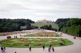 View of the extensive garden behind Schönbrunn Palace stretching to the Glorietta (1757)
