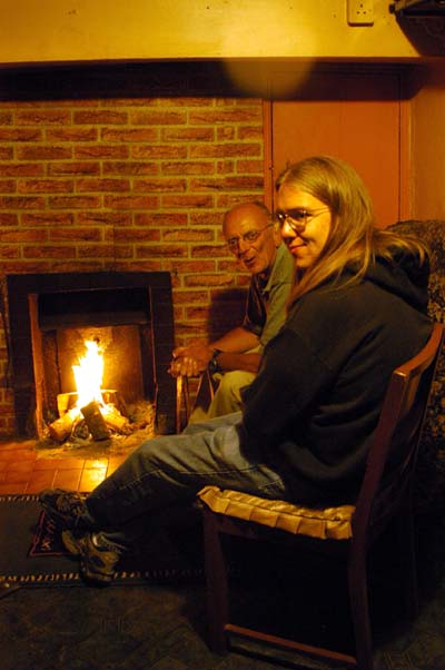 Dad and Steven by the fire