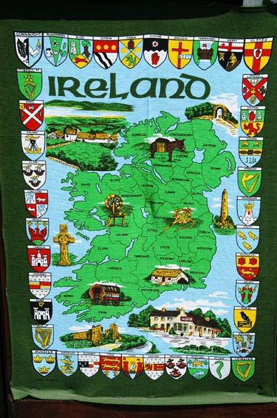 Irish map at a shop in Dingle
