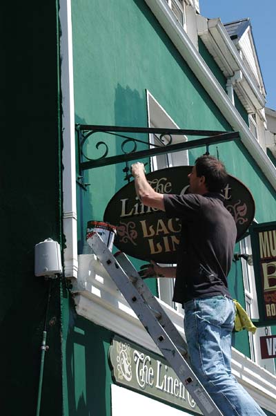 Painting the house green in Dingle