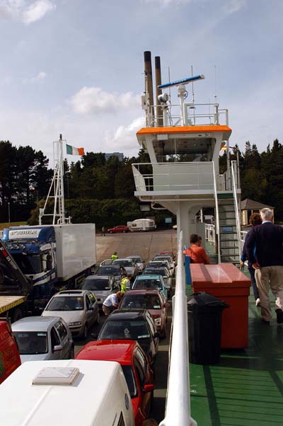 Shannon River ferry at Tarbert cuts time off the trip along the west coast