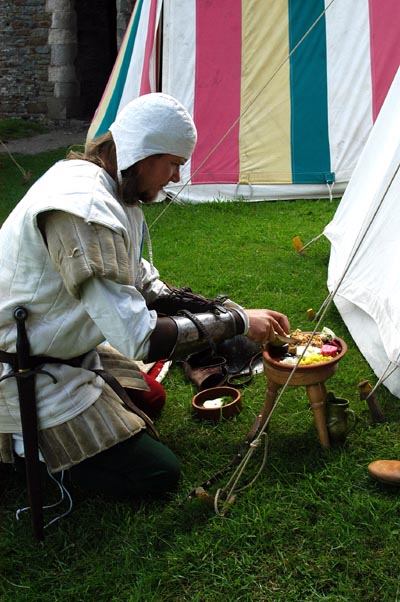 Medieval lunch for one of the siege engine operators