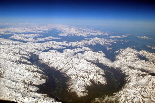 Alps, Paznauntal and Ishgl (left), Stanzertal and St. Anton (right), Austria