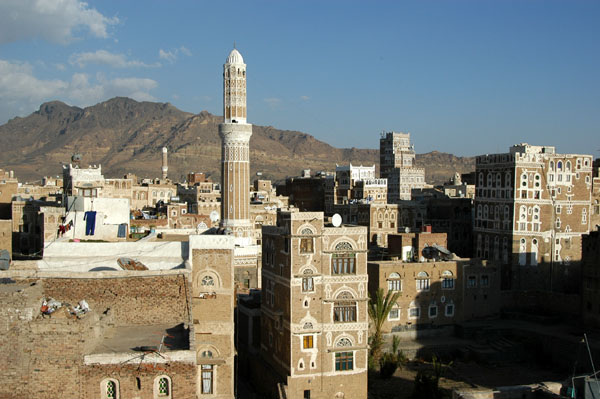 View of Old Sana'a from the top of the Arabia Felix Hotel