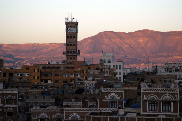 View towards Tahrir Square from the Arabia Felix Hotel, Sana'a