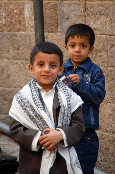 2 boys in Sana'a, Yemen
