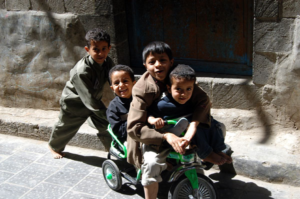 Boys playing near the Great Mosque