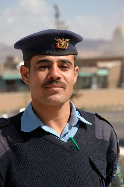 Yemeni airport policeman